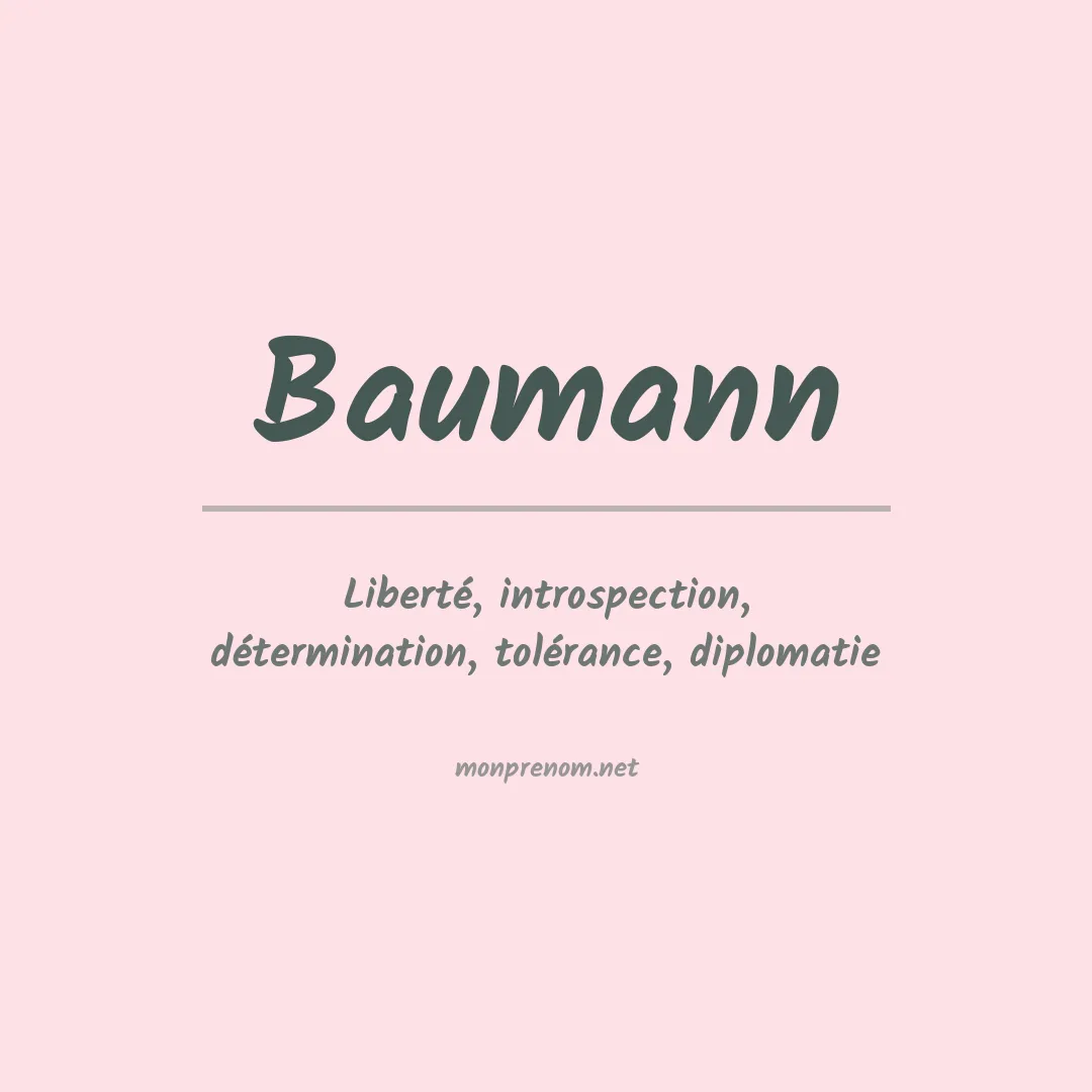 Signification du Prénom Baumann