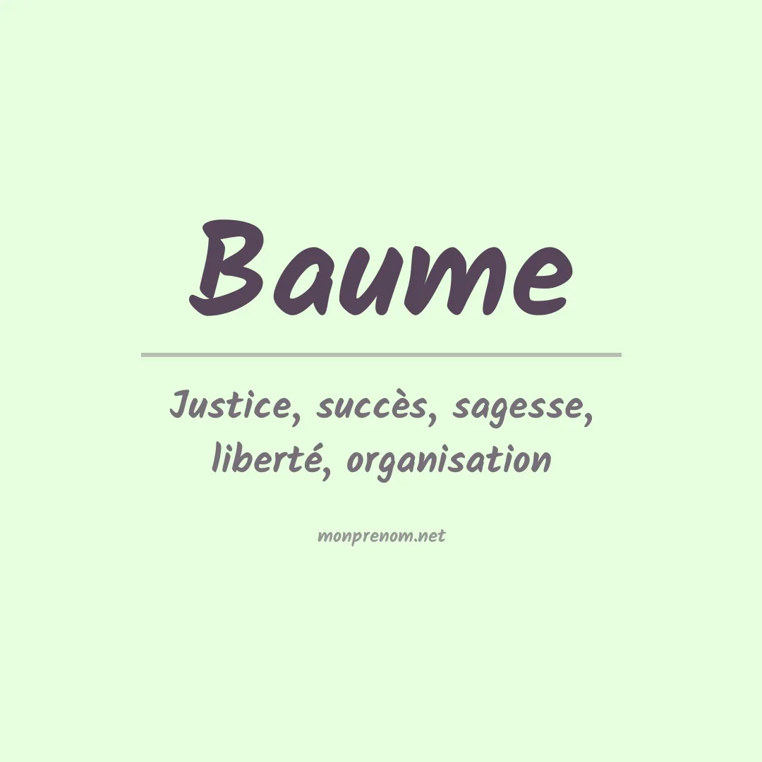 Signification du Prénom Baume Signification du Prénom Baume