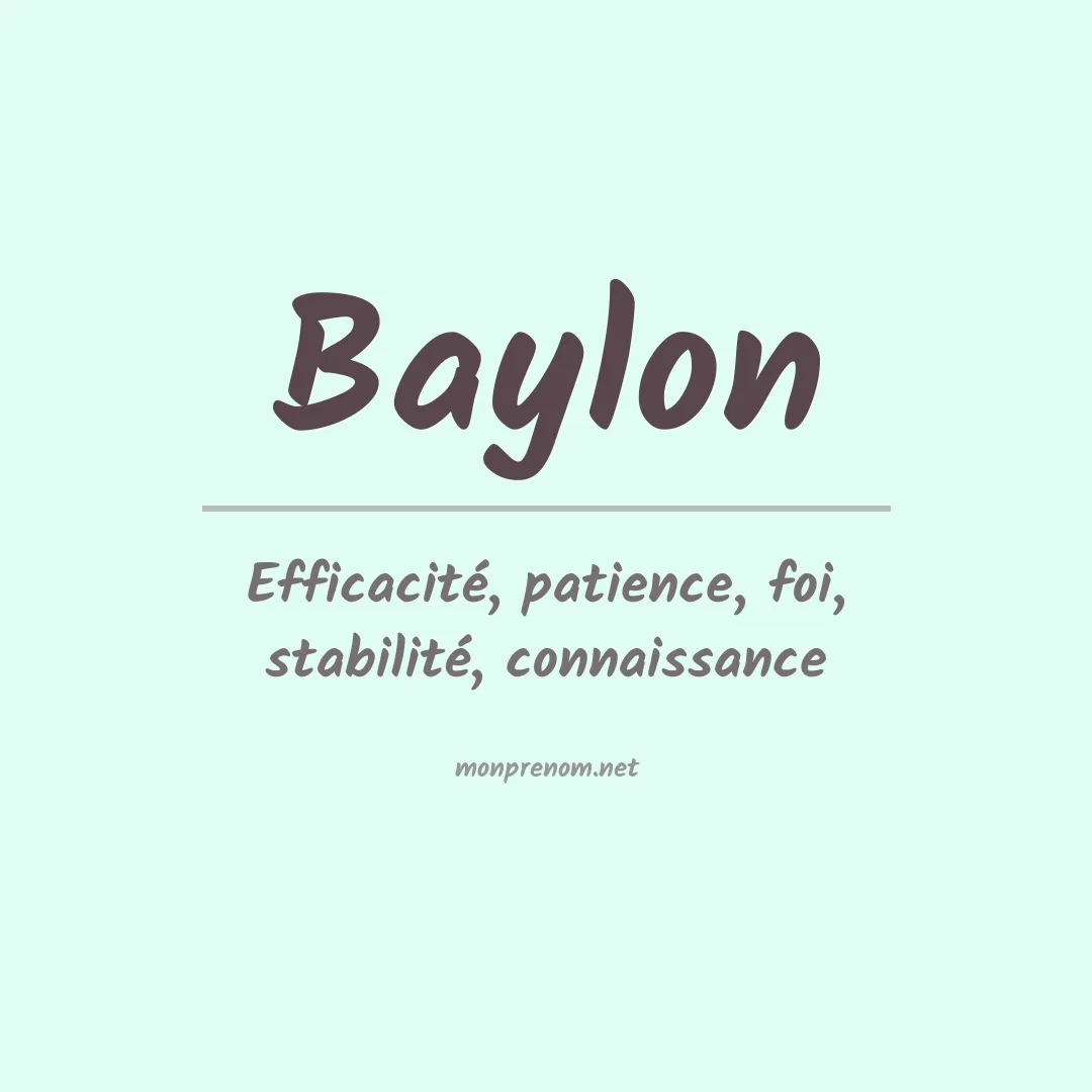 Signification du Prénom Baylon