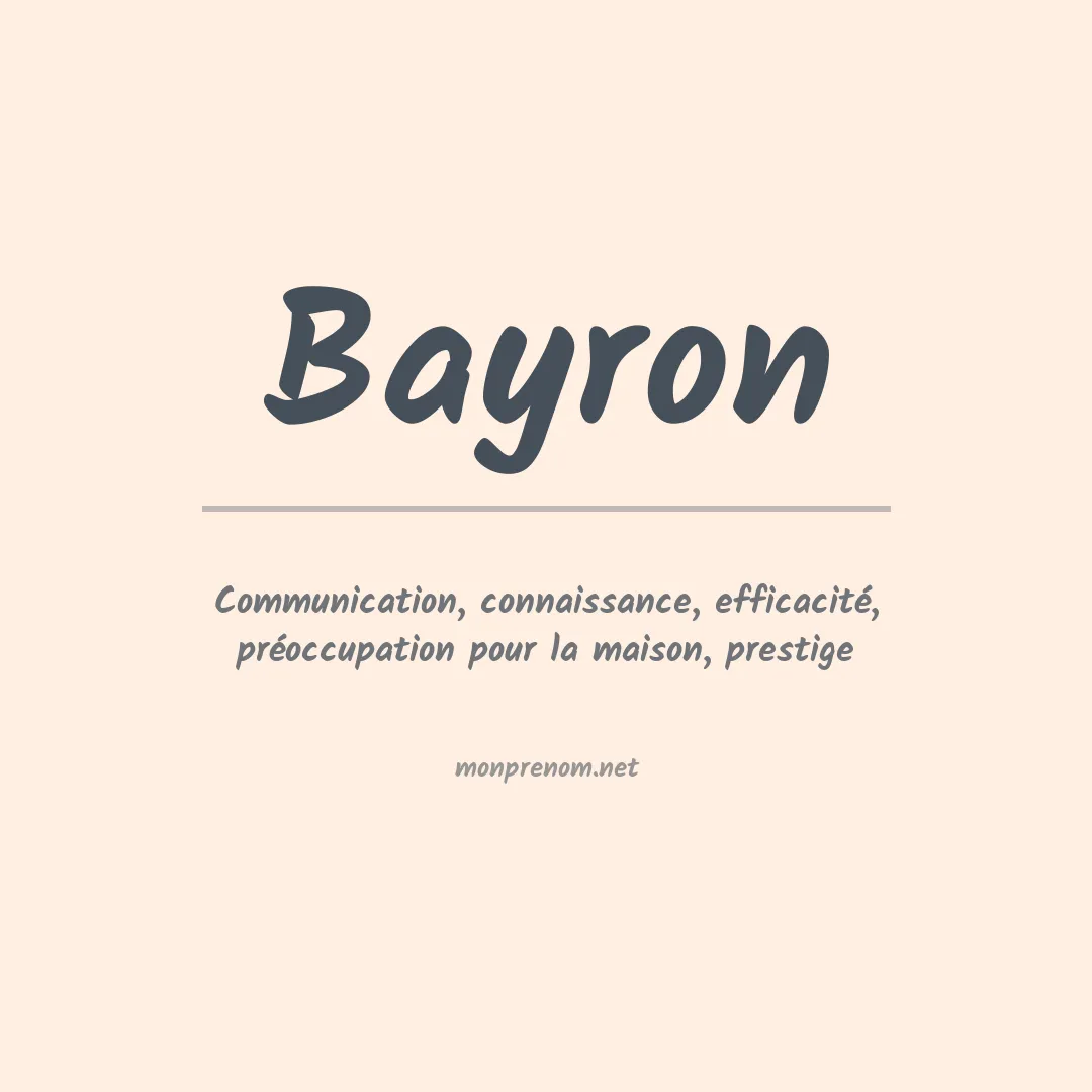 Signification du Prénom Bayron