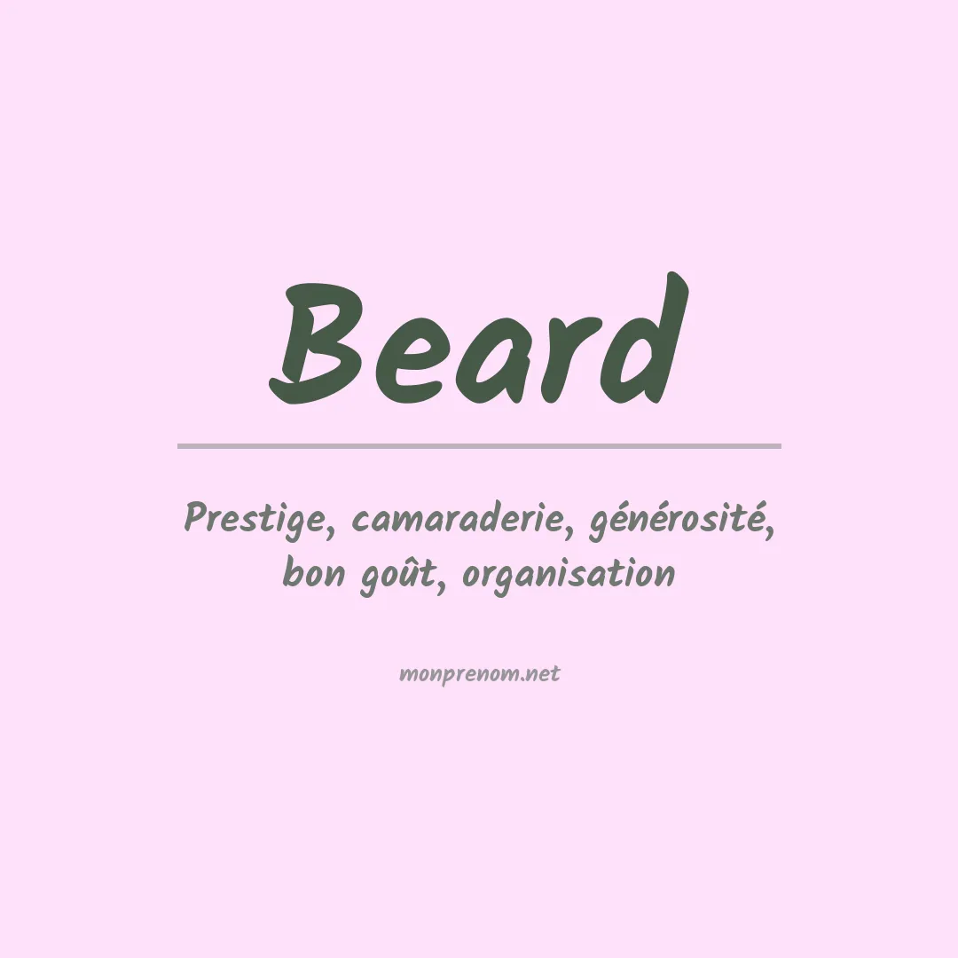 Signification du Prénom Beard
