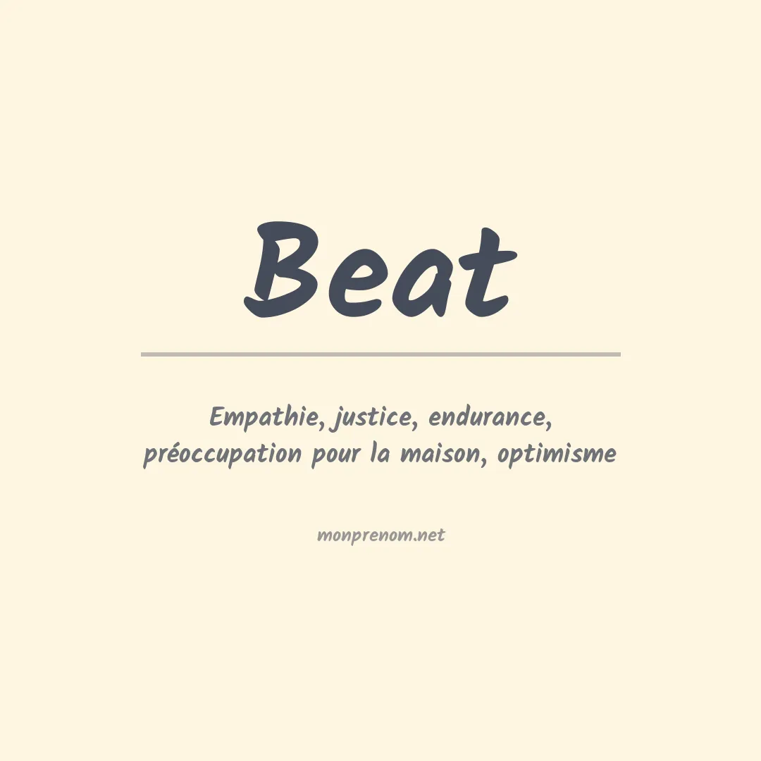 Signification du Prénom Beat