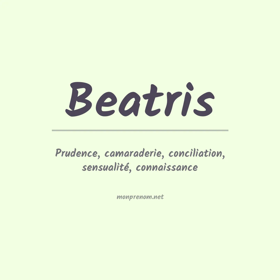 Signification du Prénom Beatris