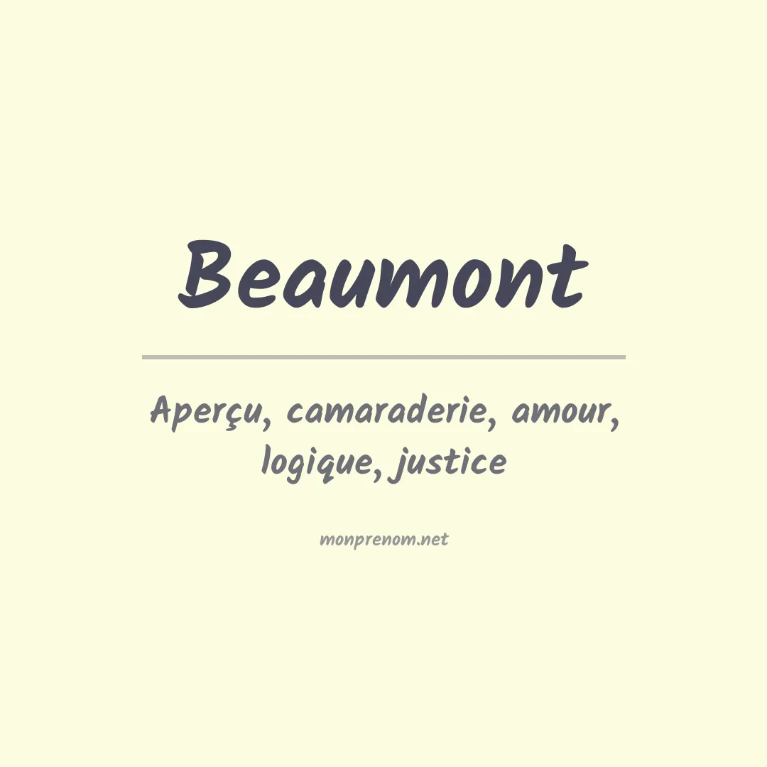 Signification du Prénom Beaumont
