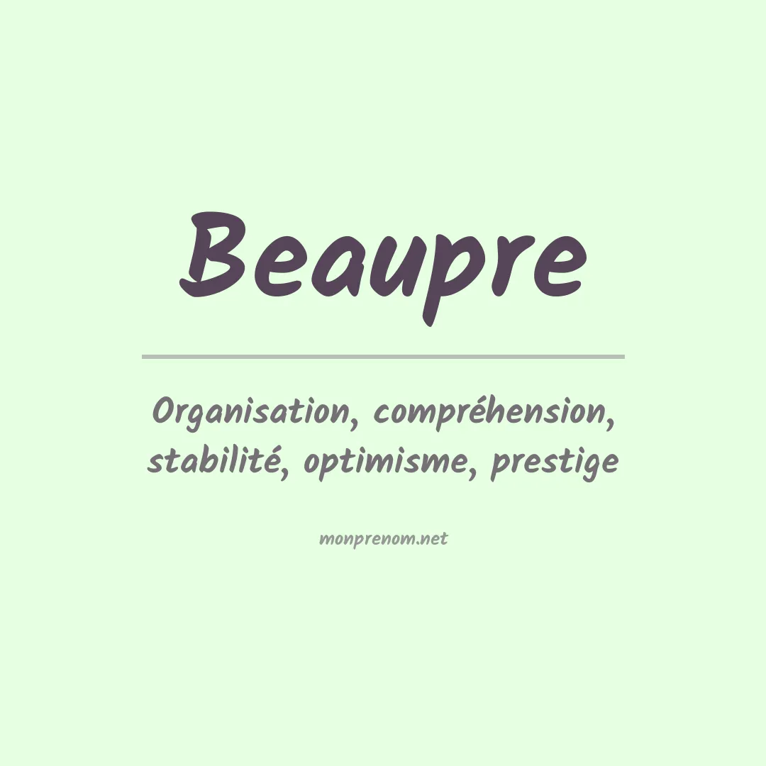 Signification du Prénom Beaupre