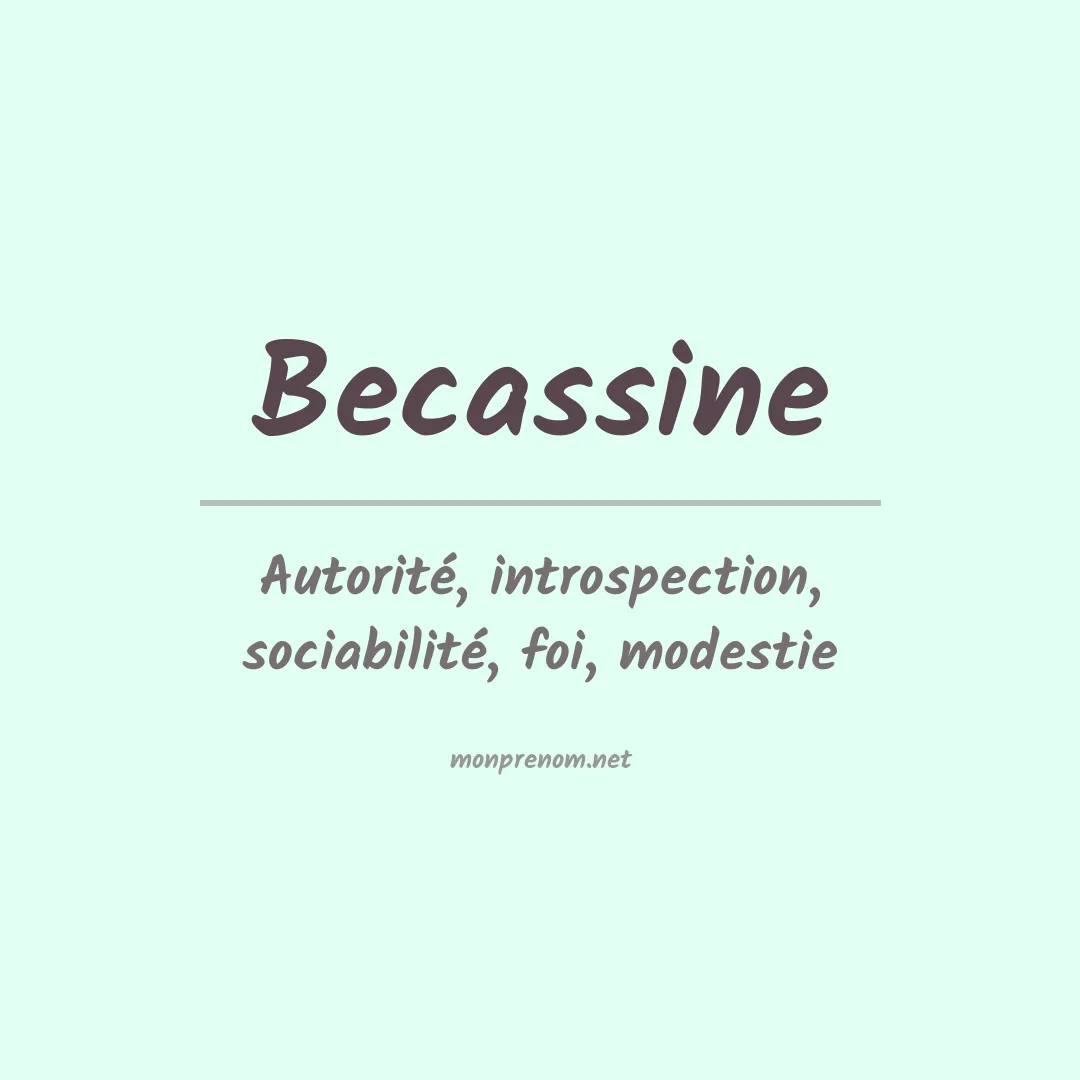Signification du Prénom Becassine Signification du Prénom Becassine