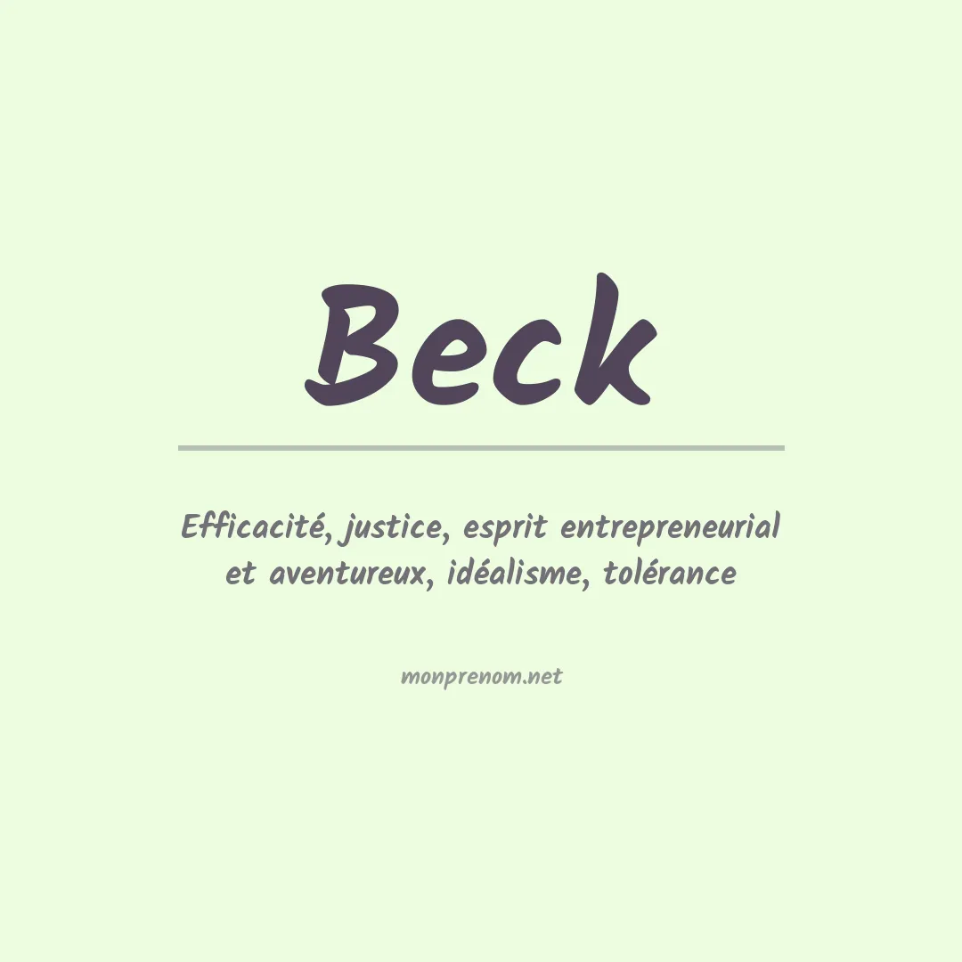 Signification du Prénom Beck