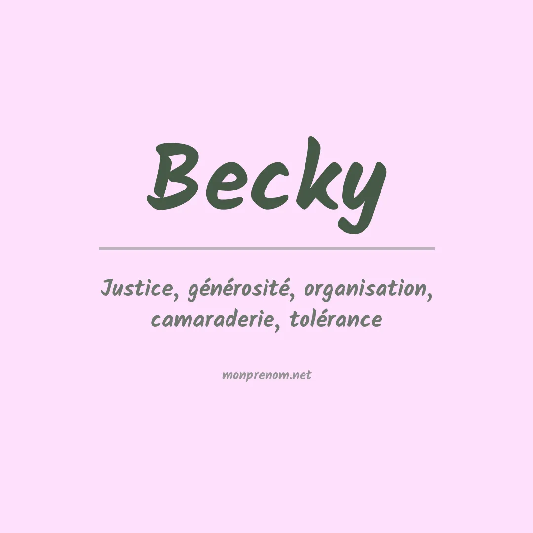 Signification du Prénom Becky