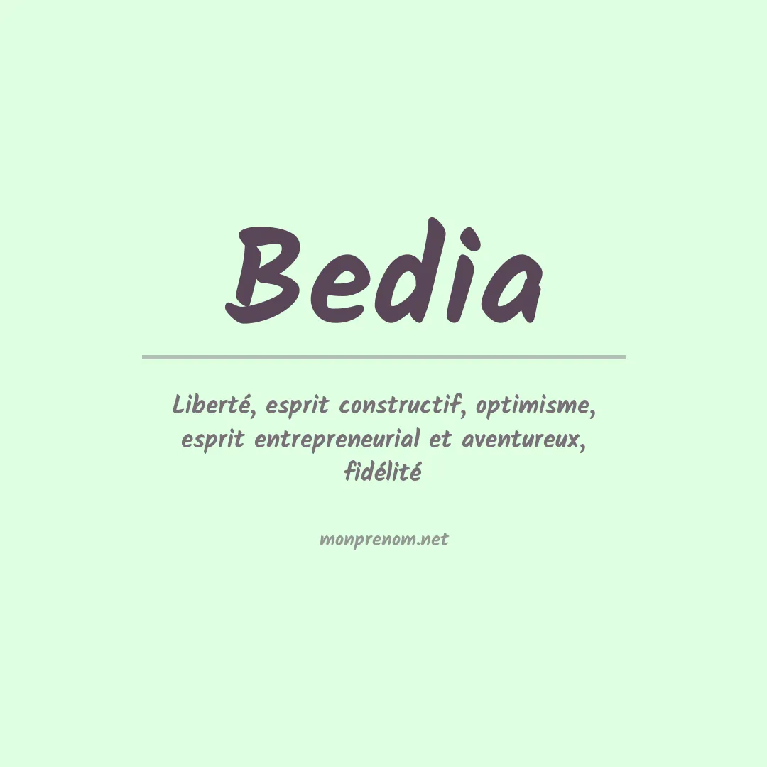 Signification du Prénom Bedia Signification du Prénom Bedia