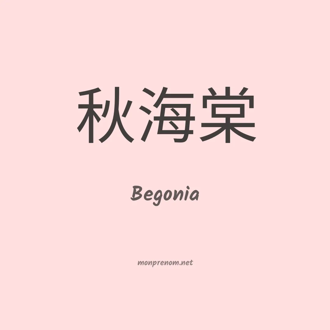 Begonia en chino