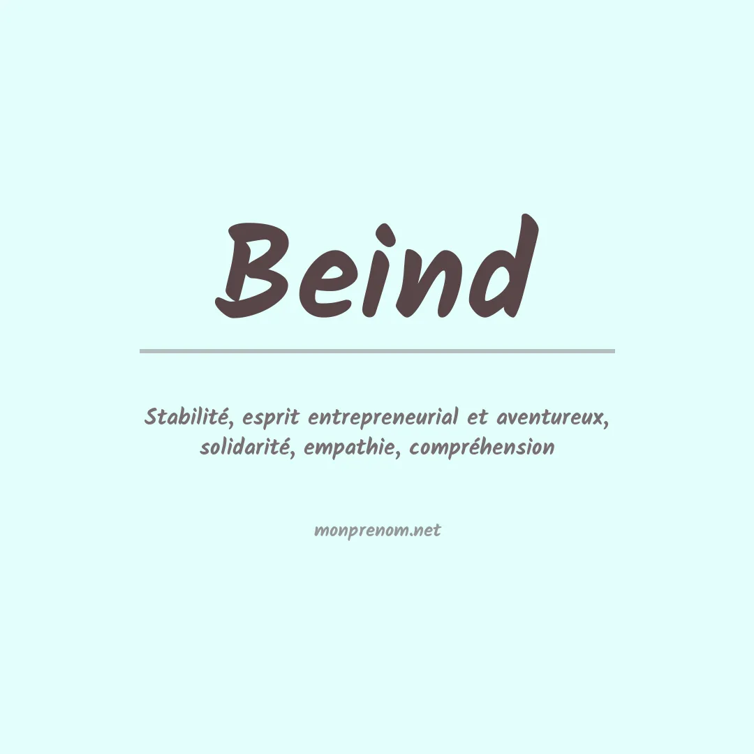 Signification du Prénom Beind Signification du Prénom Beind