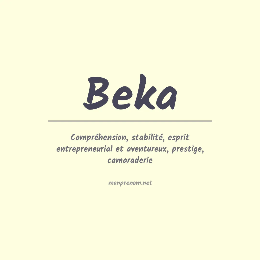 Signification du Prénom Beka