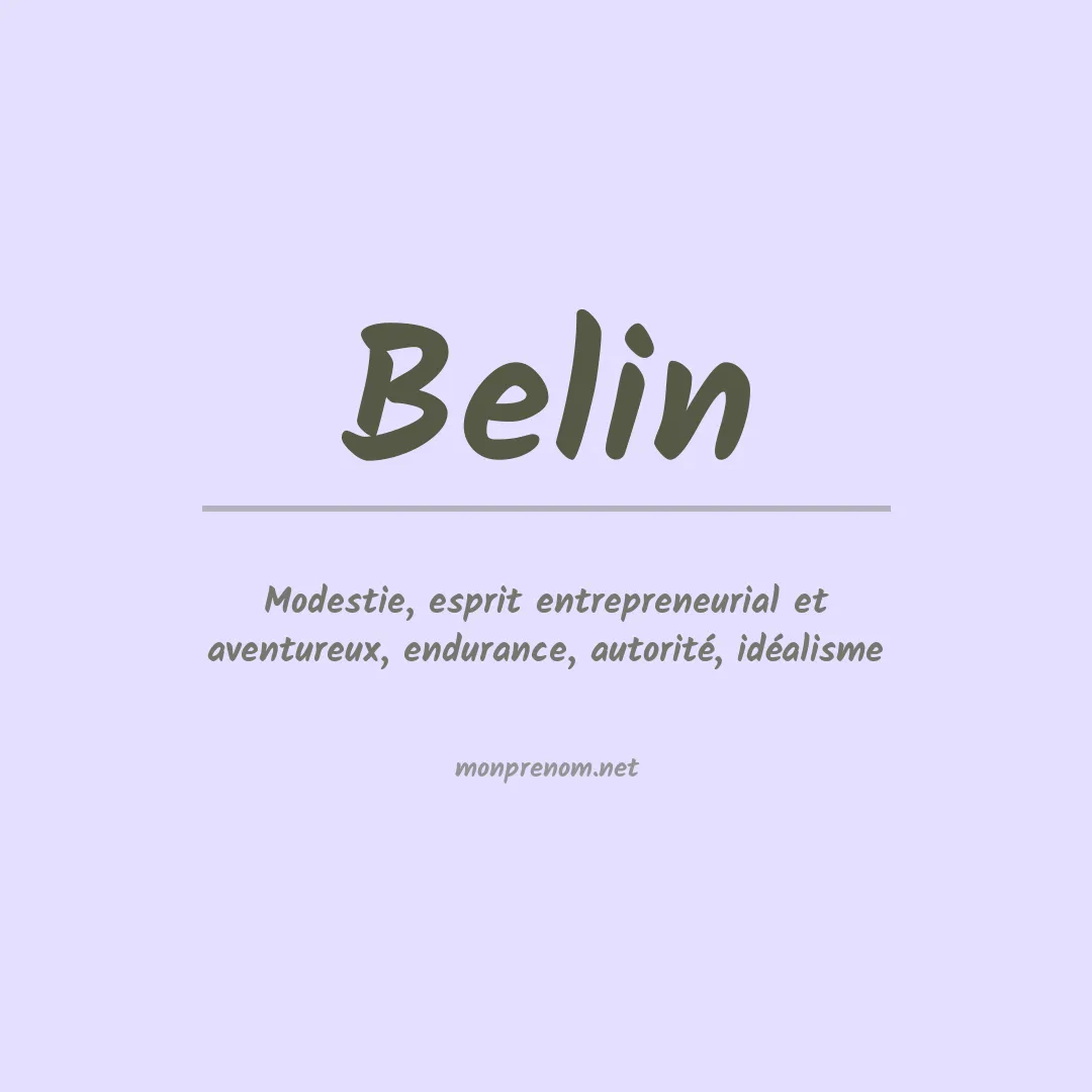 Signification du Prénom Belin