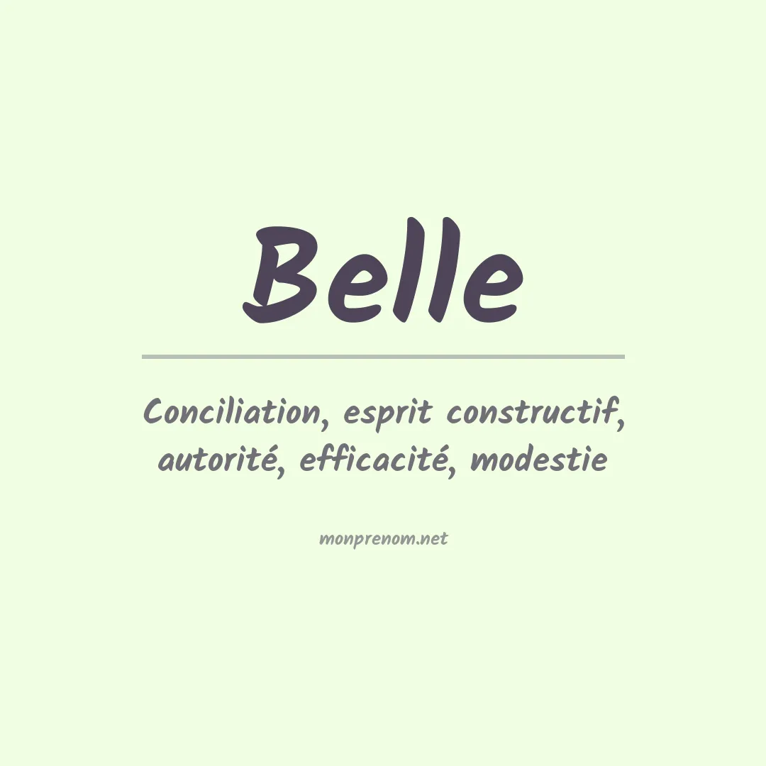 Signification du Prénom Belle