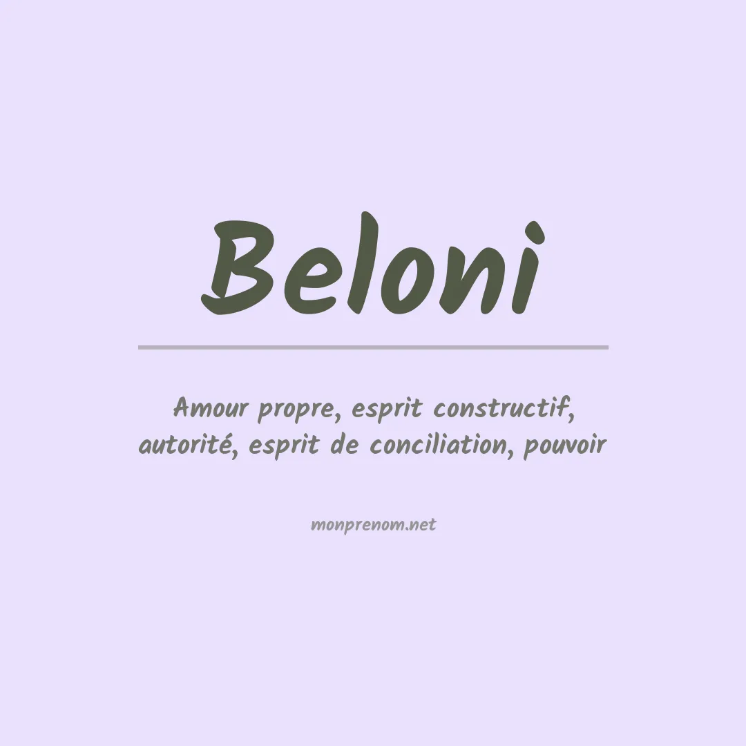 Signification du Prénom Beloni