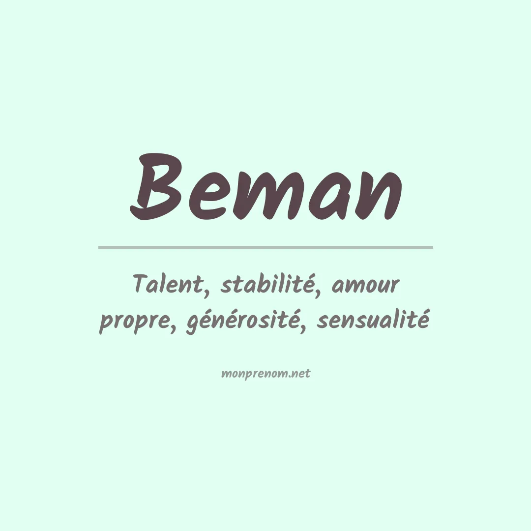 Signification du Prénom Beman