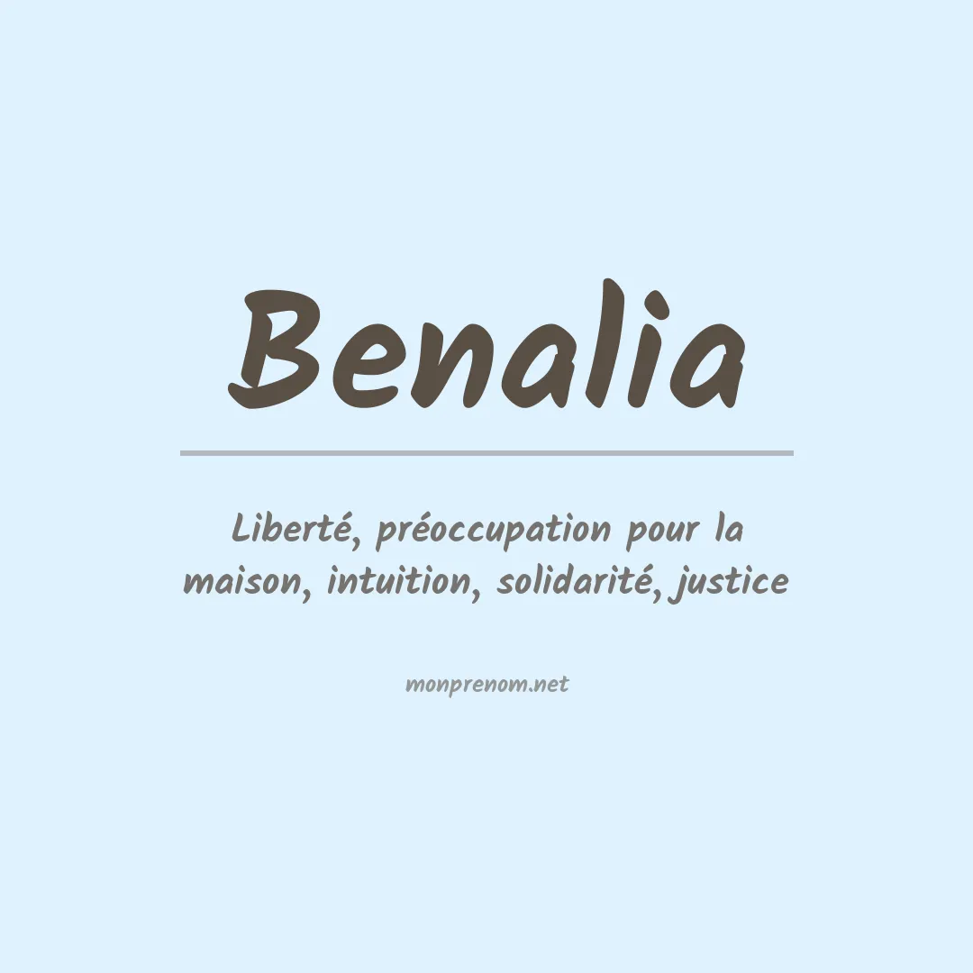 Signification du Prénom Benalia Signification du Prénom Benalia