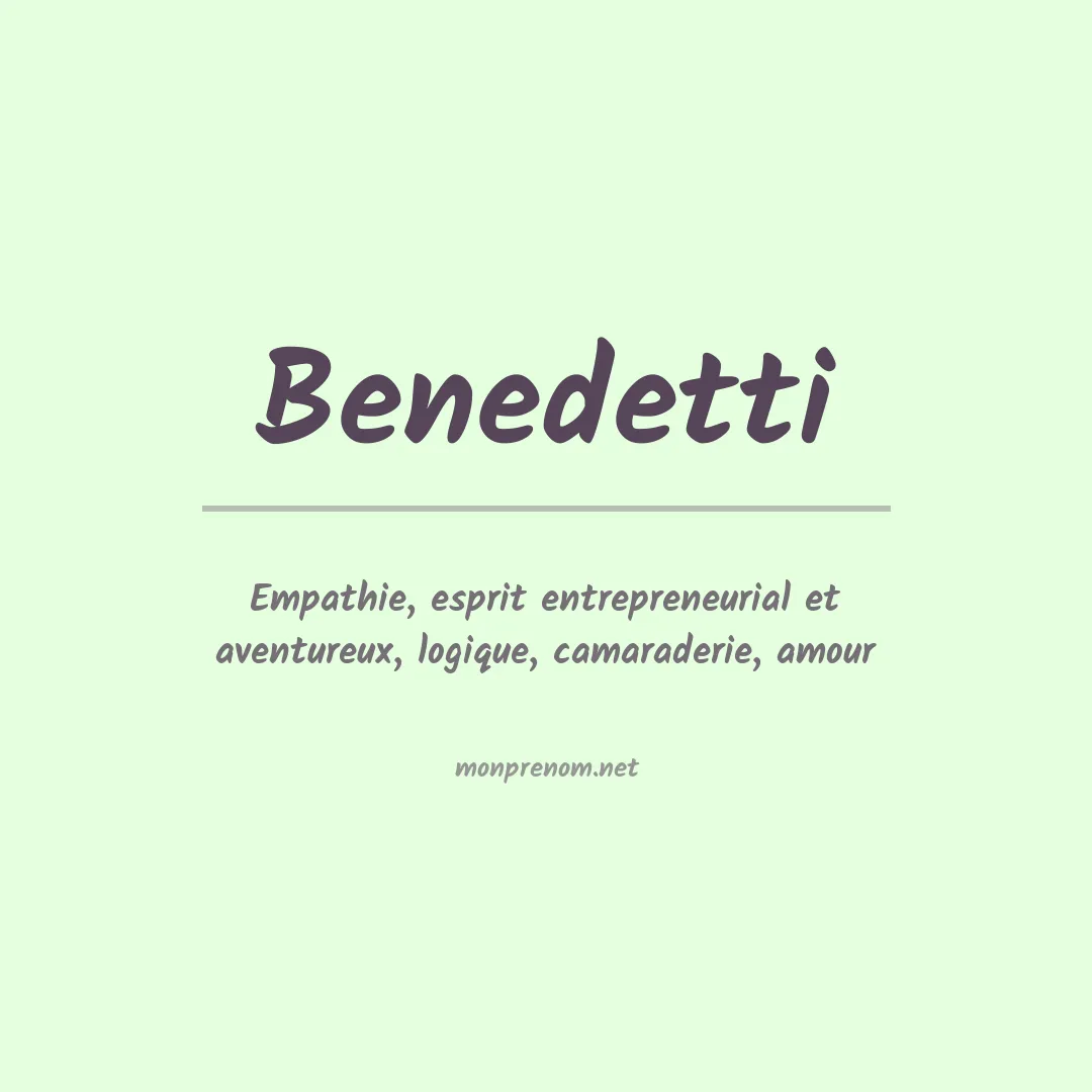 Signification du Prénom Benedetti