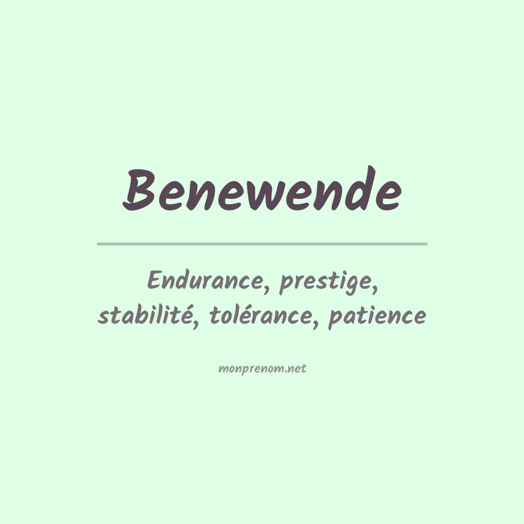 Signification du Prénom Benewende Signification du Prénom Benewende