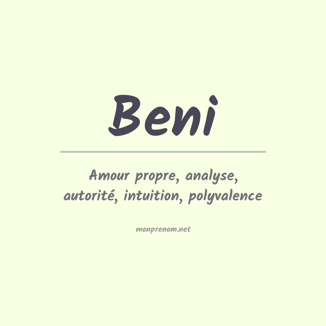 Signification du Prénom Beni
