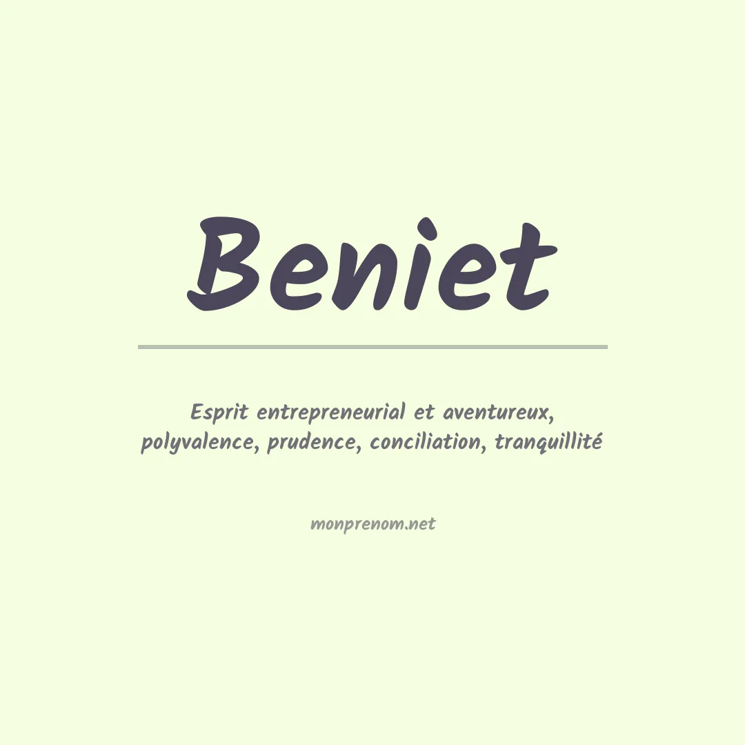 Signification du Prénom Beniet Signification du Prénom Beniet