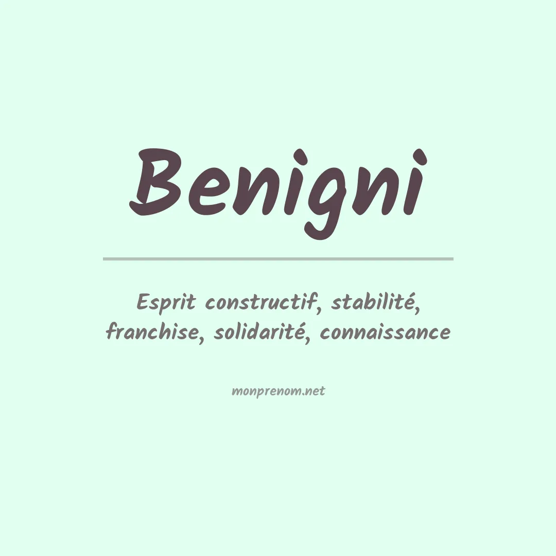 Signification du Prénom Benigni