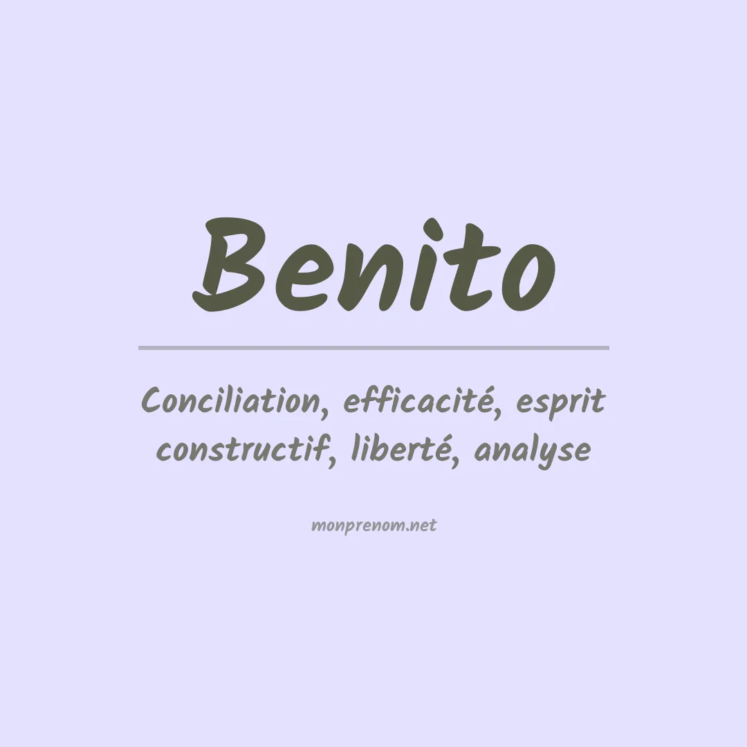 Signification du Prénom Benito