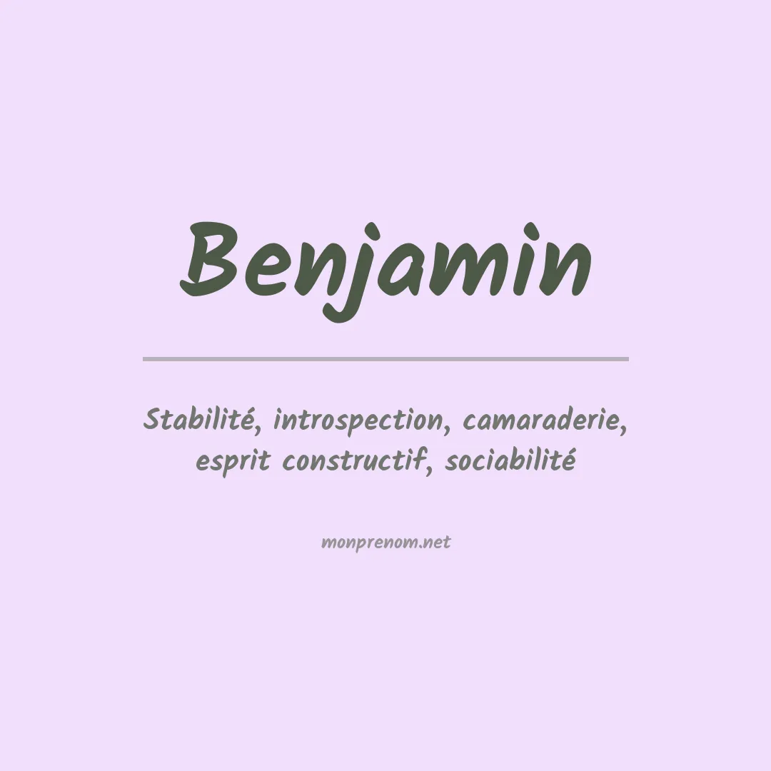 Signification du Prénom Benjamin