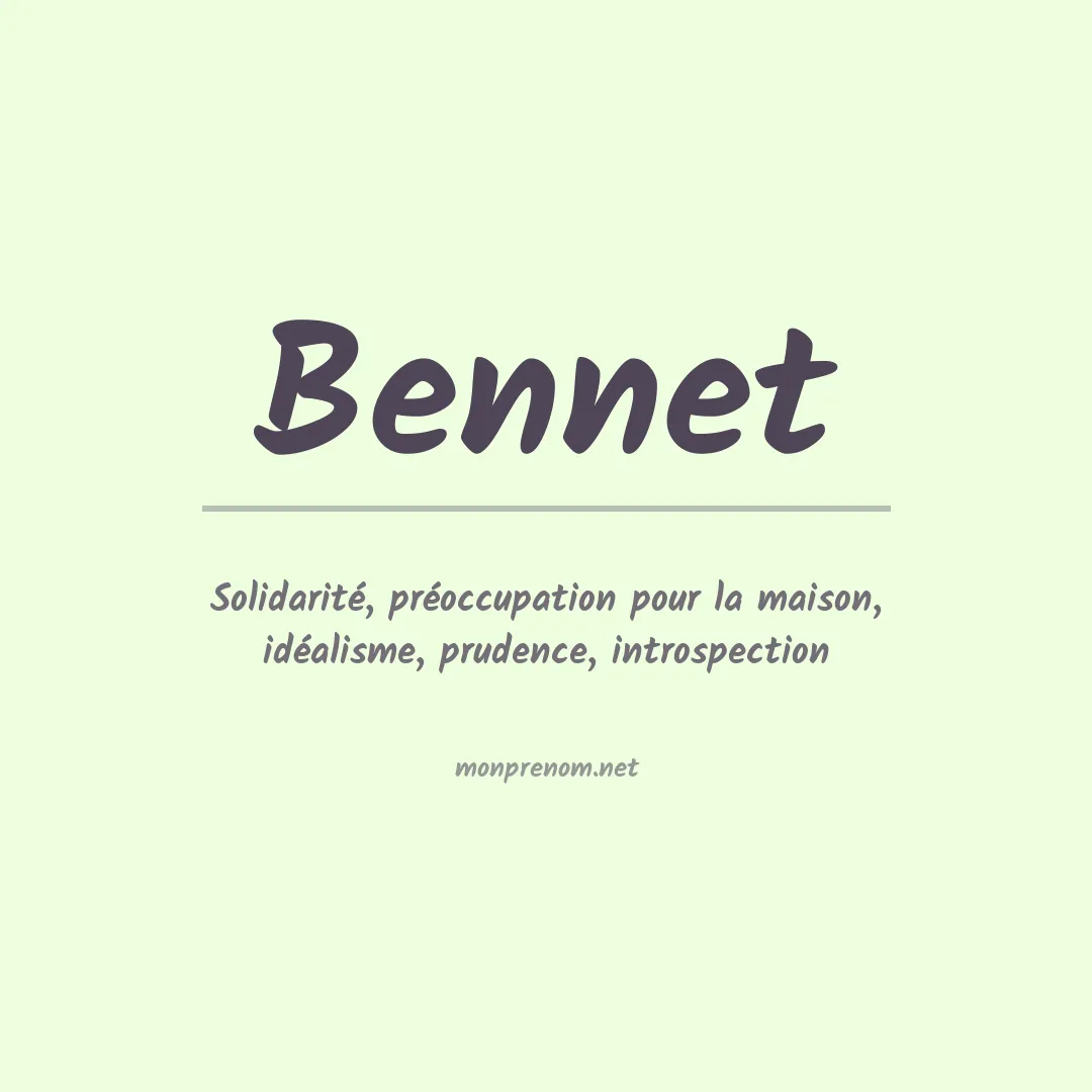 Signification du Prénom Bennet