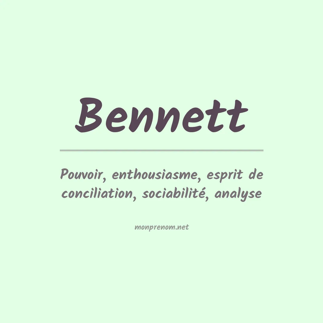 Signification du Prénom Bennett