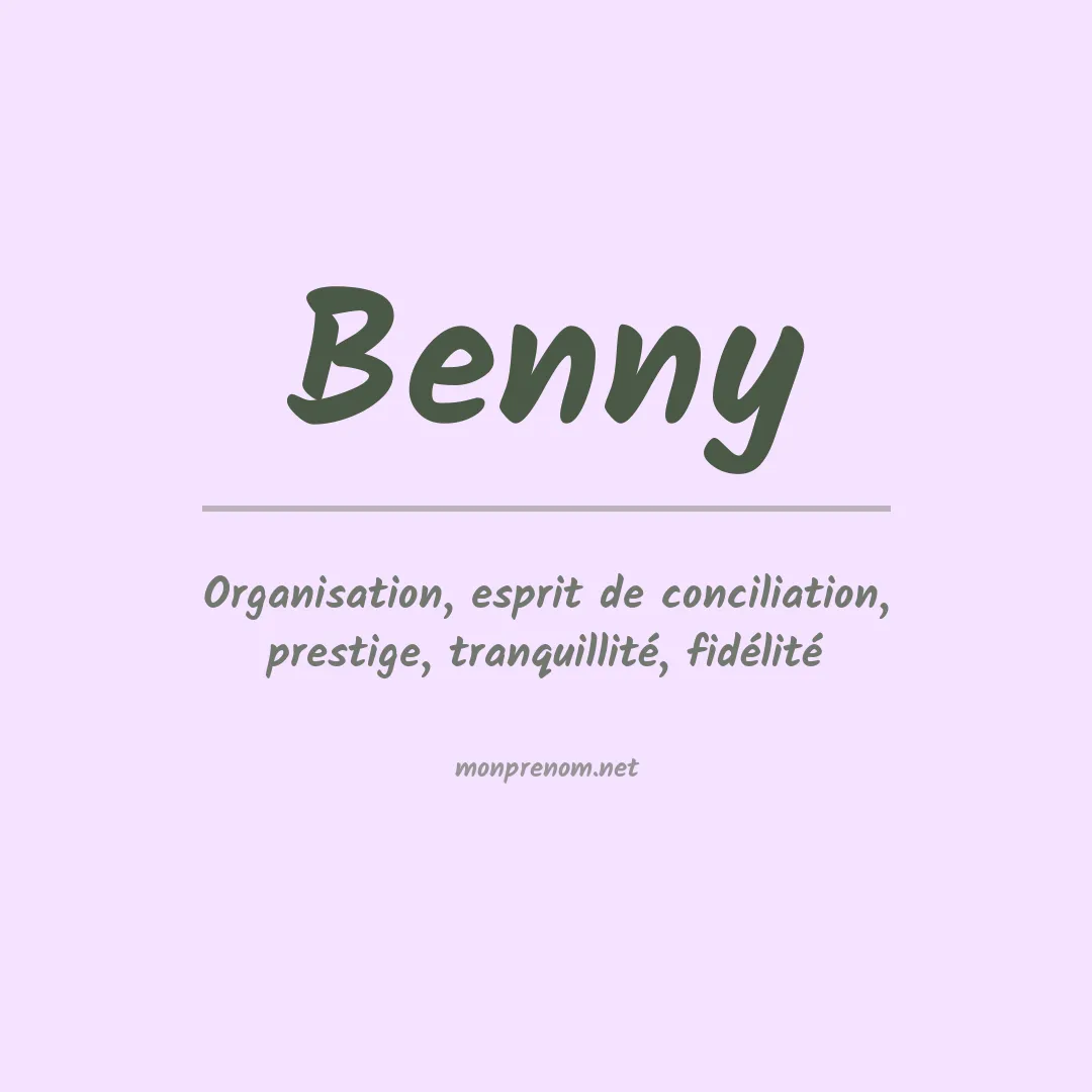 Signification du Prénom Benny