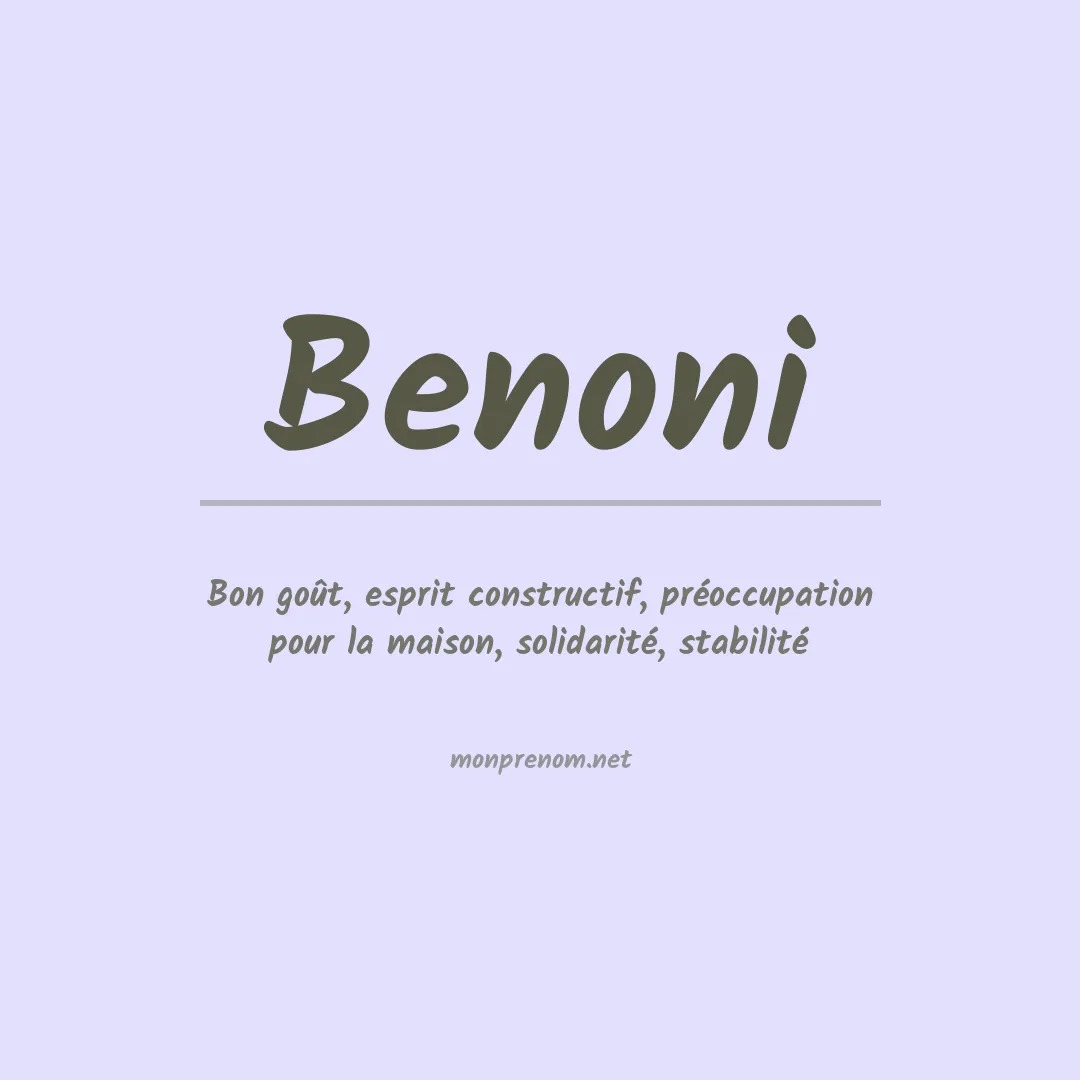 Signification du Prénom Benoni