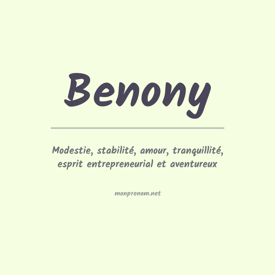 Signification du Prénom Benony