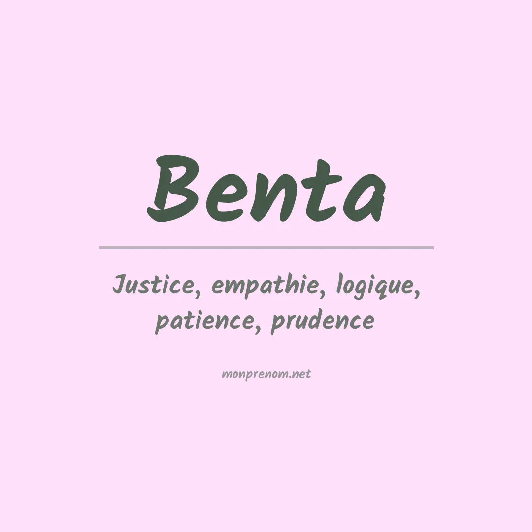 Signification du Prénom Benta