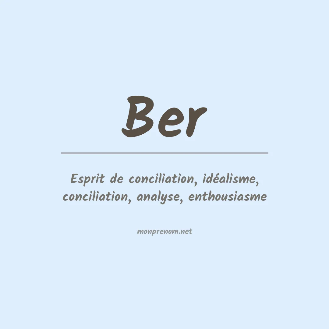 Signification du Prénom Ber