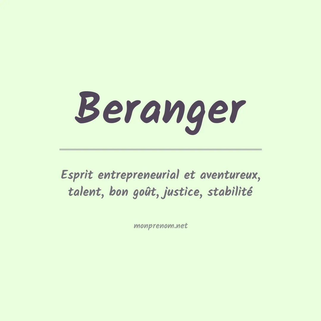 Signification du Prénom Beranger Signification du Prénom Beranger