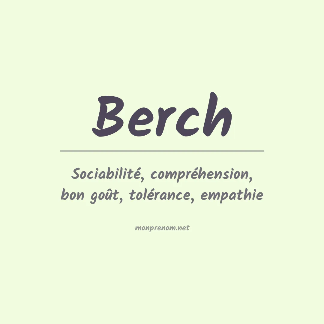 Signification du Prénom Berch