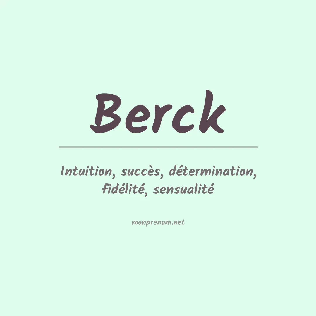 Signification du Prénom Berck