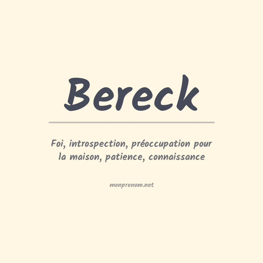 Signification du Prénom Bereck Signification du Prénom Bereck