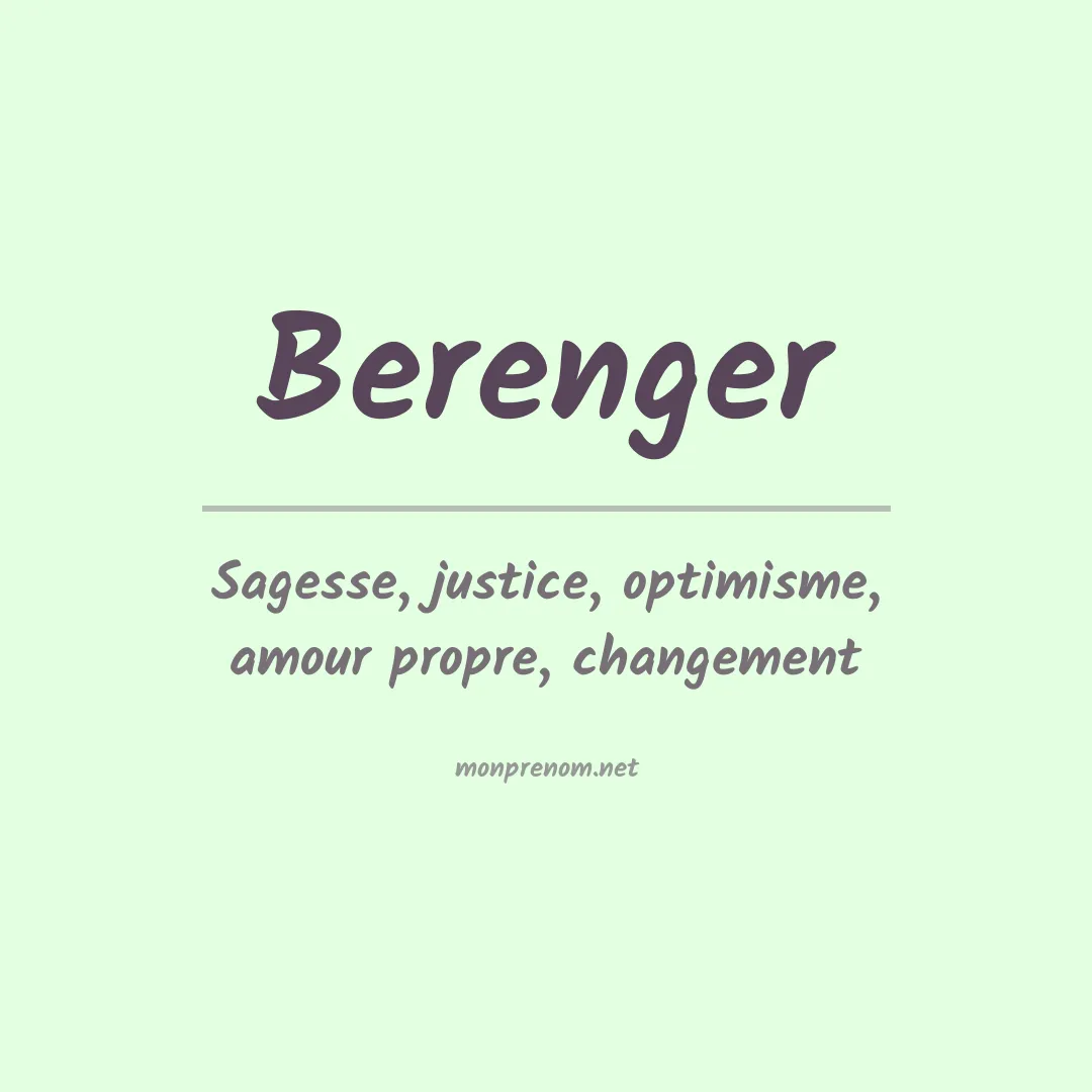 Signification du Prénom Berenger Signification du Prénom Berenger