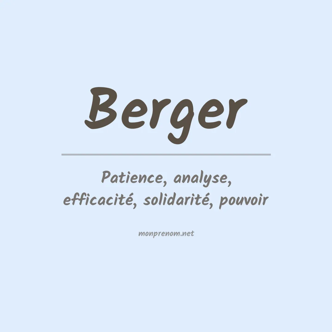 Signification du Prénom Berger