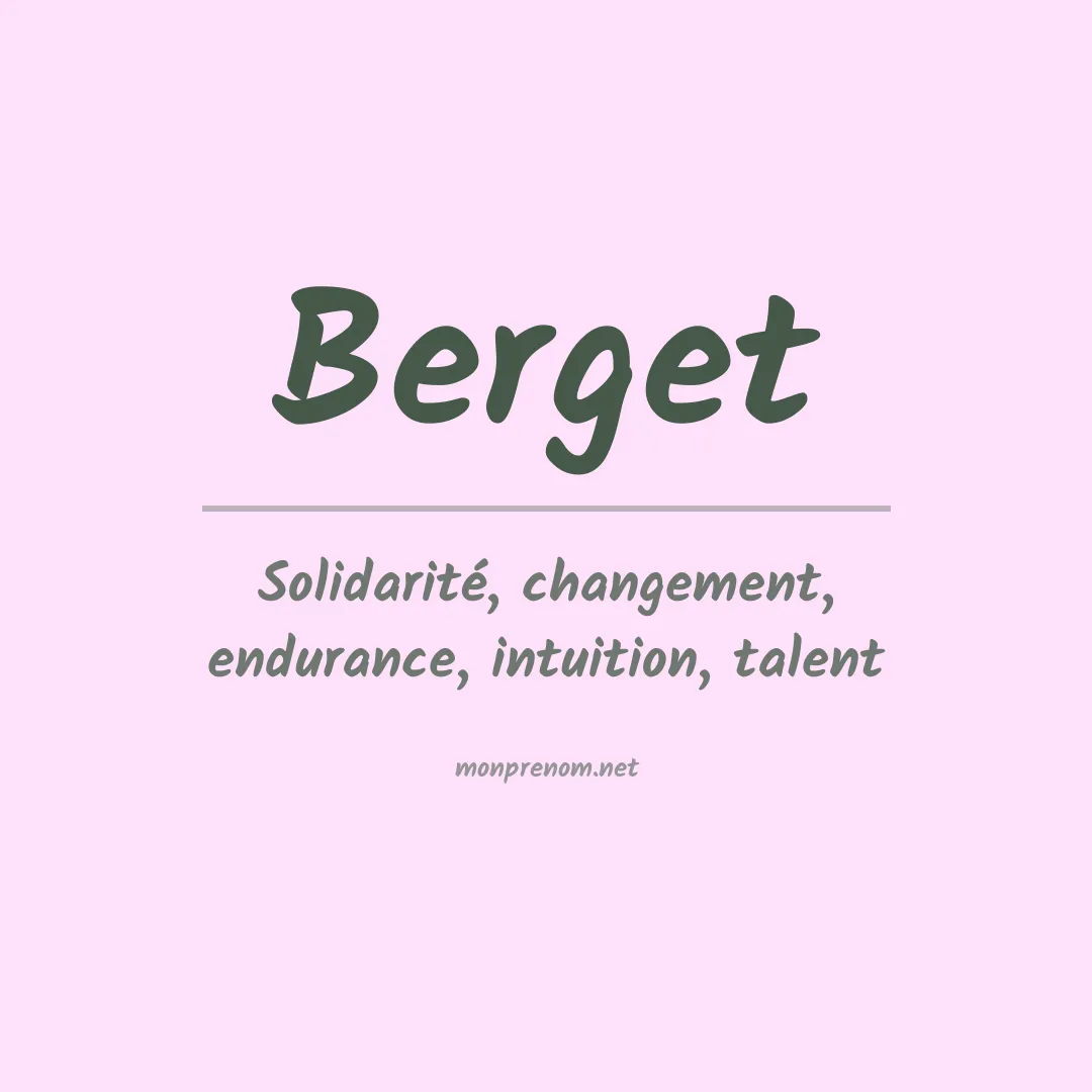 Signification du Prénom Berget