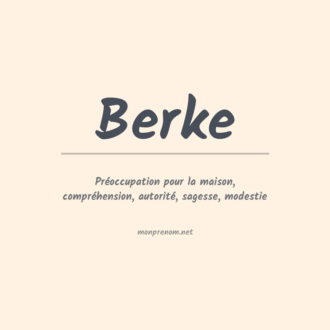 Signification du Prénom Berke