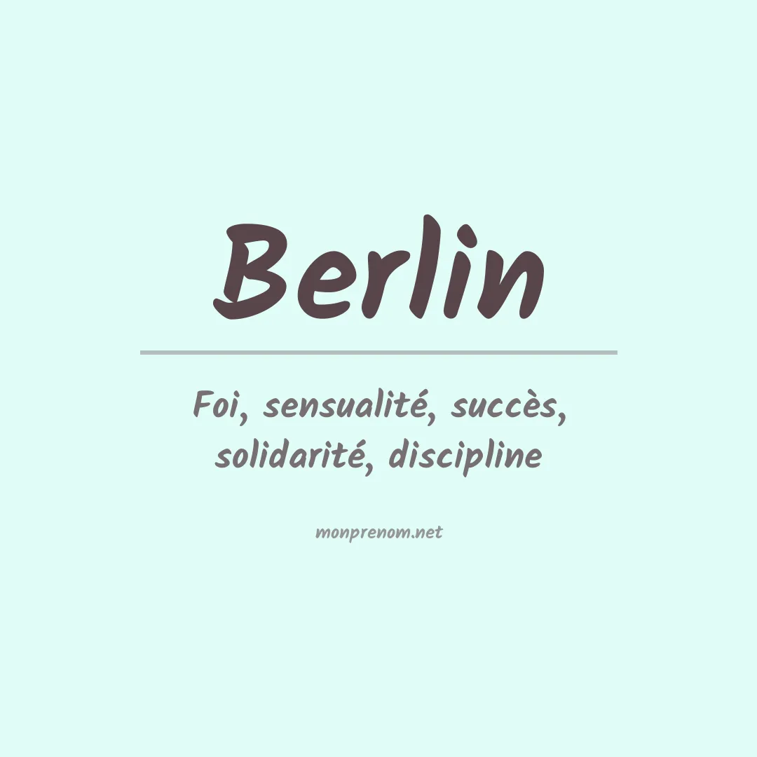 Signification du Prénom Berlin