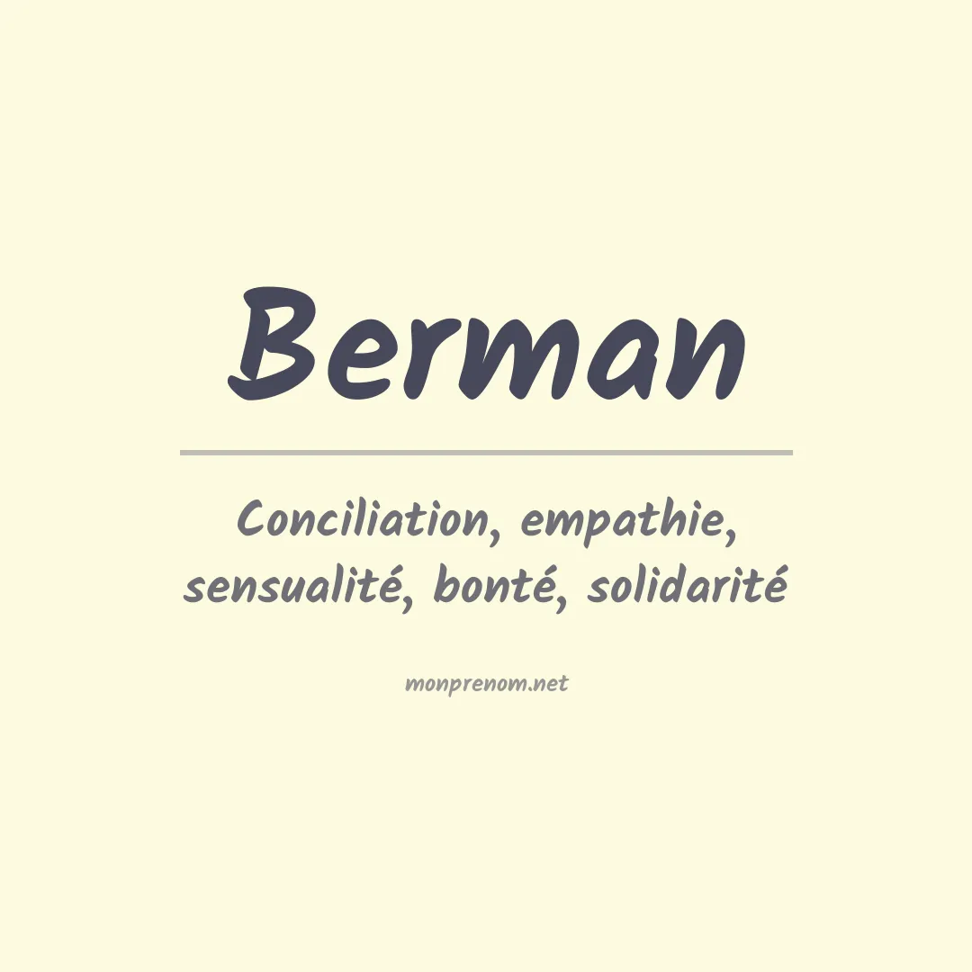 Signification du Prénom Berman