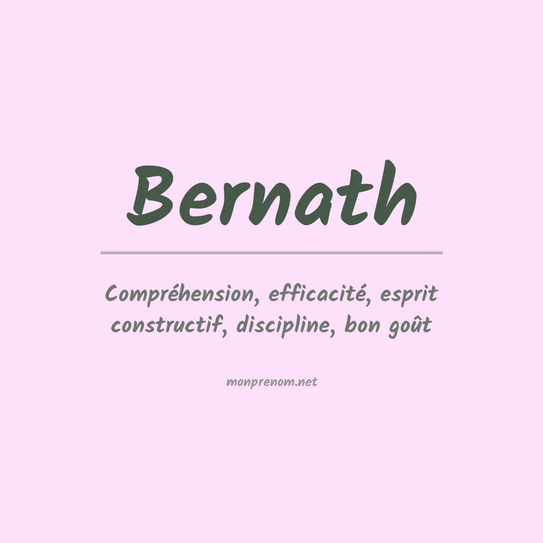 Signification du Prénom Bernath