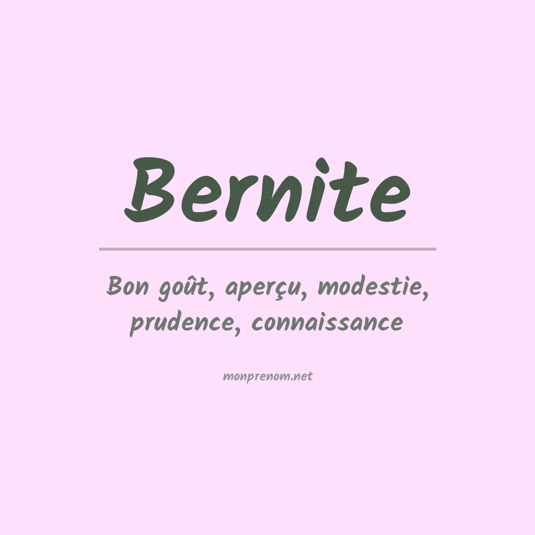 Signification du Prénom Bernite Signification du Prénom Bernite