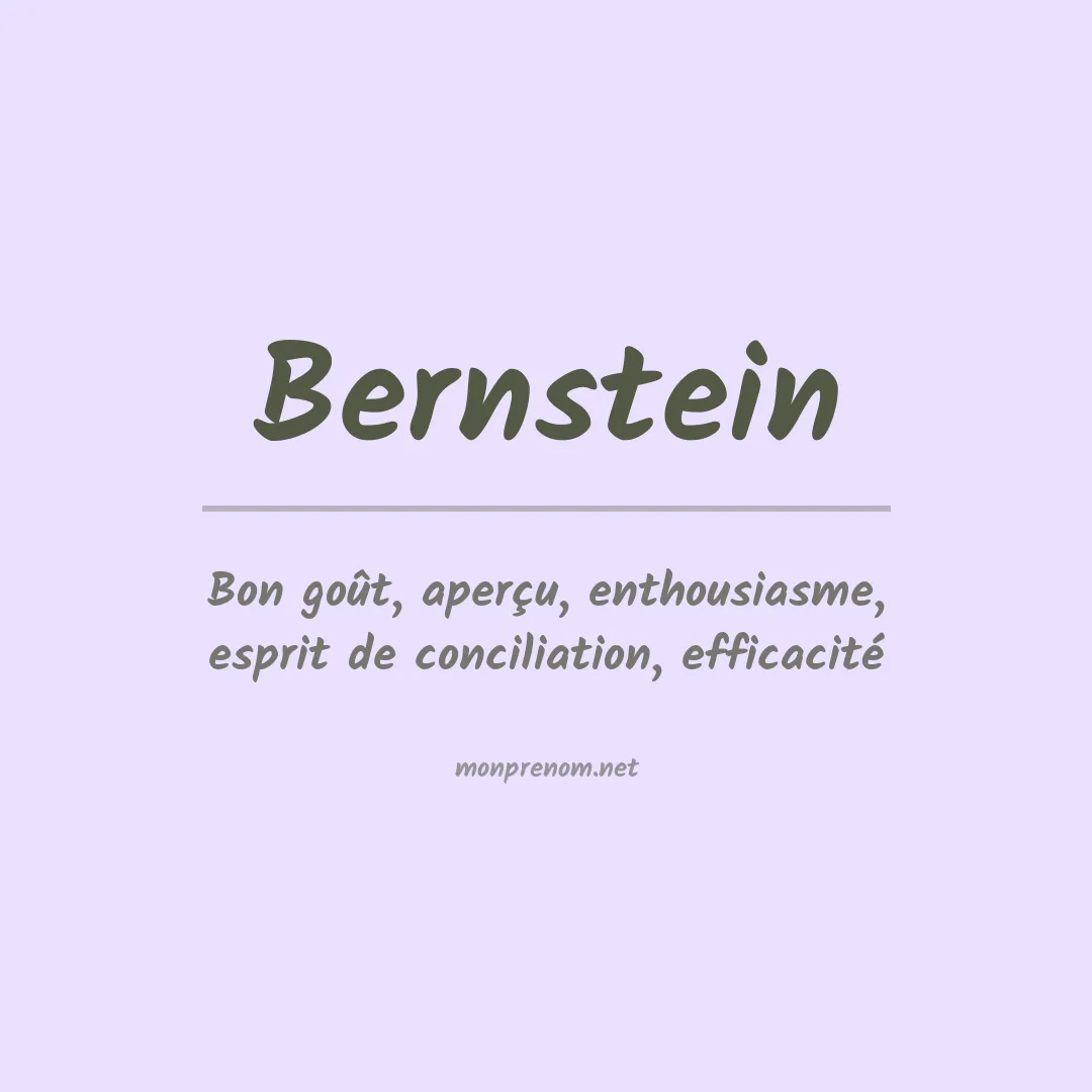 Signification du Prénom Bernstein