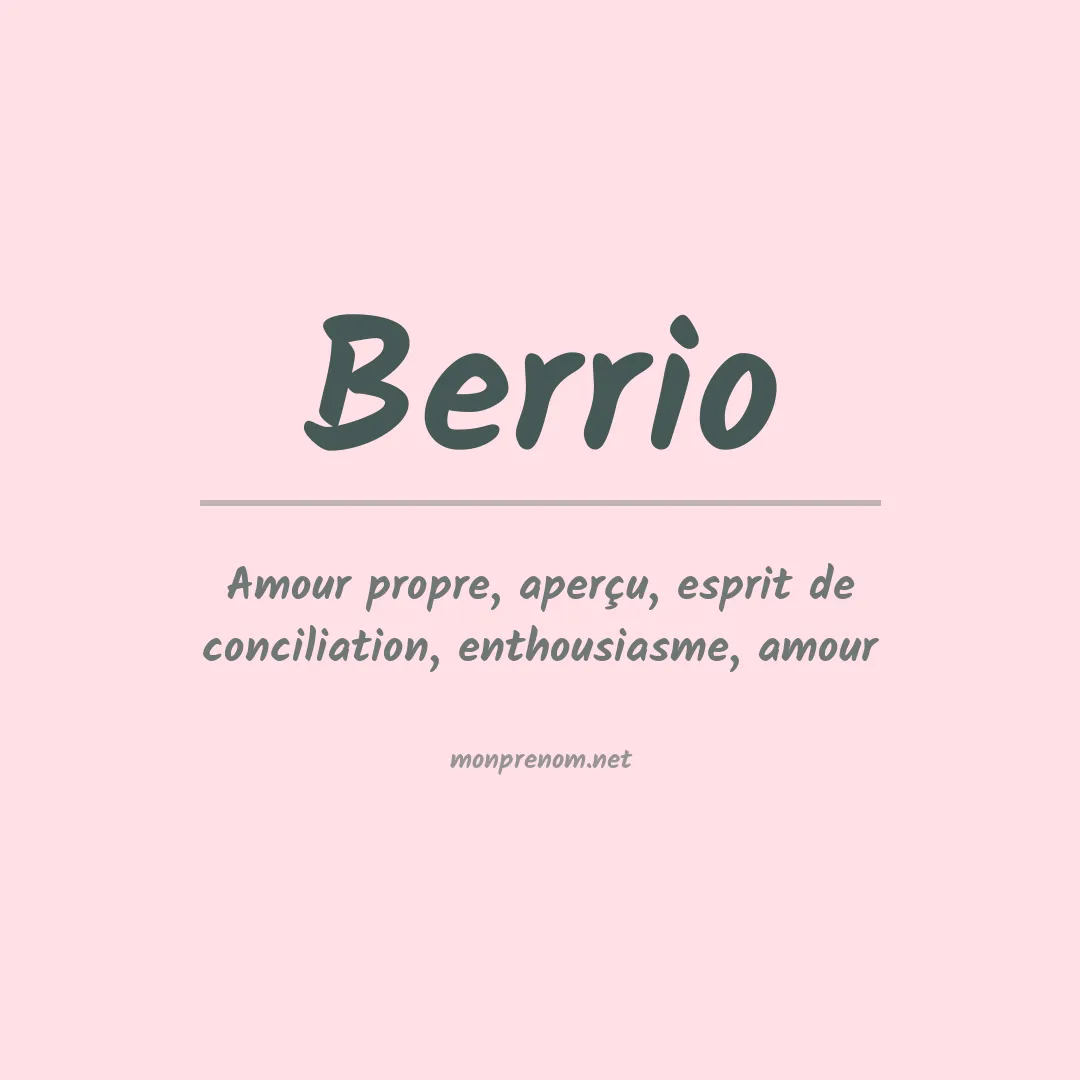 Signification du Prénom Berrio