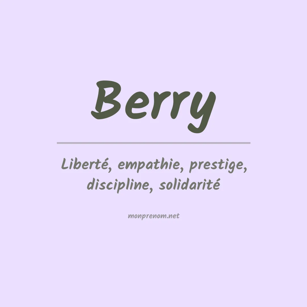 Signification du Prénom Berry